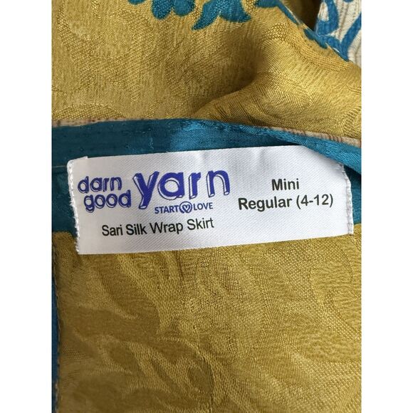 Darn Good Yarn Sari Silk Wrap Skirts Reversible Boho Ankle 4 -12 Lot of 4 Mini - Picture 9 of 16